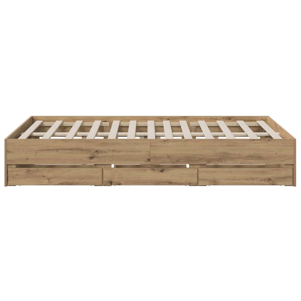 Bed Frame with Storage Artisan Oak 160 x 200 cm