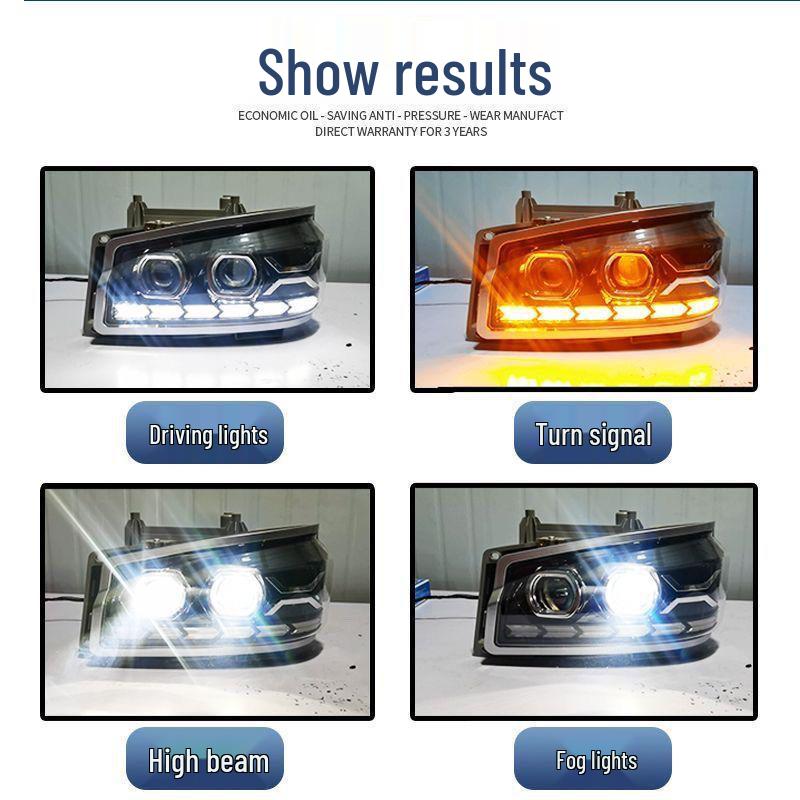 Sinotruk Howo 380/336 Dual-Lens Full LED Headlights, Super Bright Spotlight Flow
