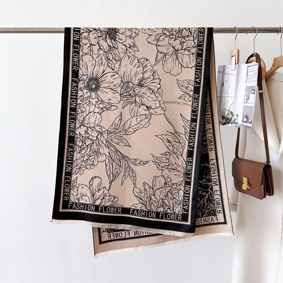 

Кашемировый шарф женский зимний классический клетчатый утолщенный студенческий длинный платок женский с цветочным принтом накидки на шею утолщенный теплый плед шарфы 66X186cm