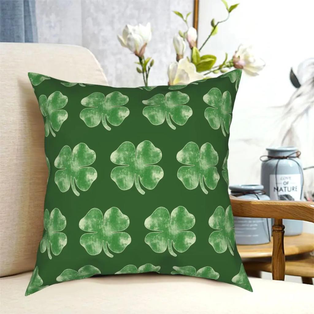 Vintage Shamrock For St. Patrick's Day Party Square Pillow Case Throw Pillow Irish Saint Paddys Leprechaun Clover Cushion Covers