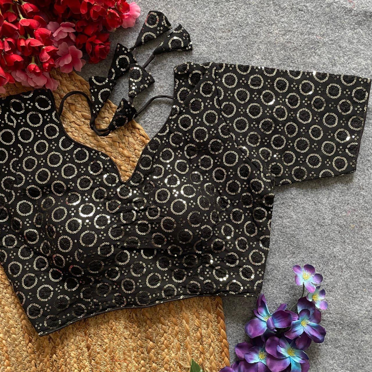 

Запуск новых дизайнерских блузок из тяжелого жоржета с пайетками L