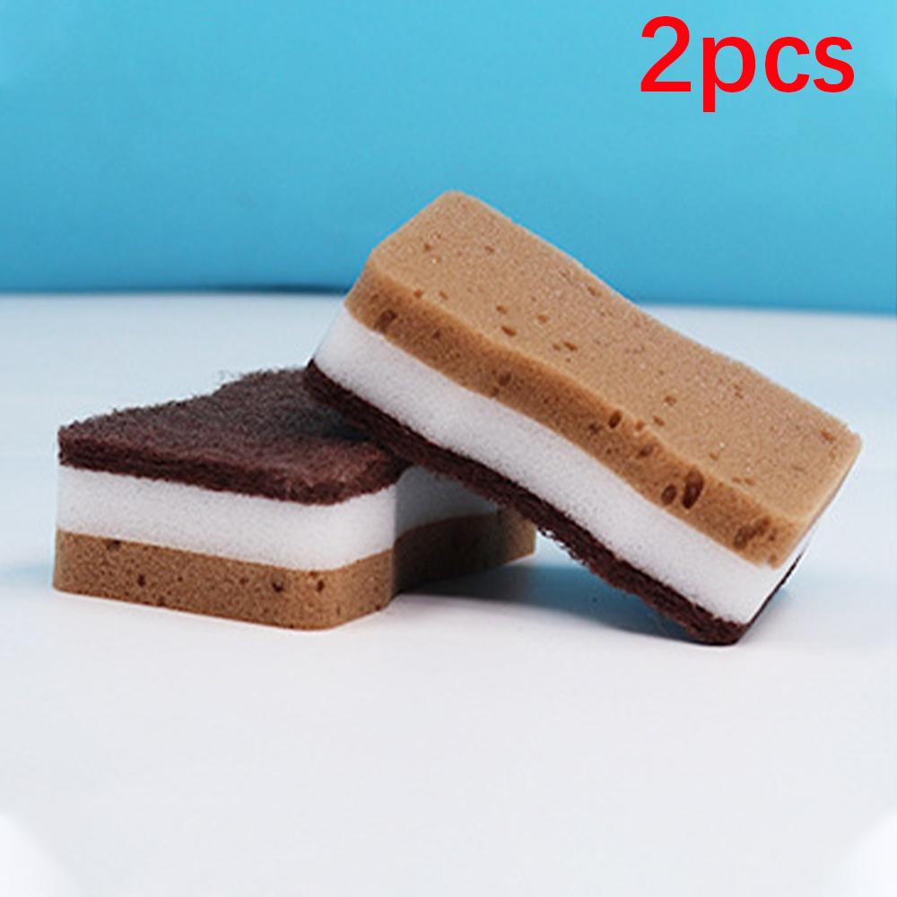 2-20Pcs Three-Layer Seaweed Cleaning Sponges Dishwashing Sponges High-Quality Kitchen Cleaning Cloths Kitchen Cleaning Brushe