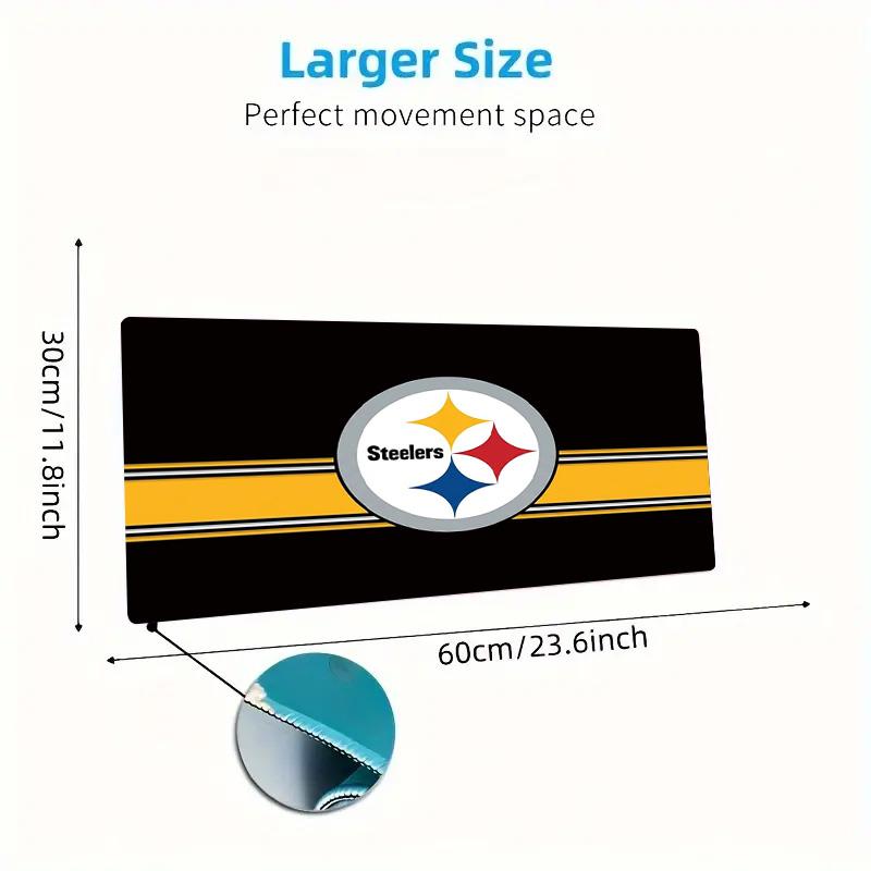 Pittsburgh Steelers Logo Color Mouse Pad Large Gaming Table Cushion Non-slip Laptop Tablet Big Mousepad XXL Mat Mini PC Playmat With Lock edge