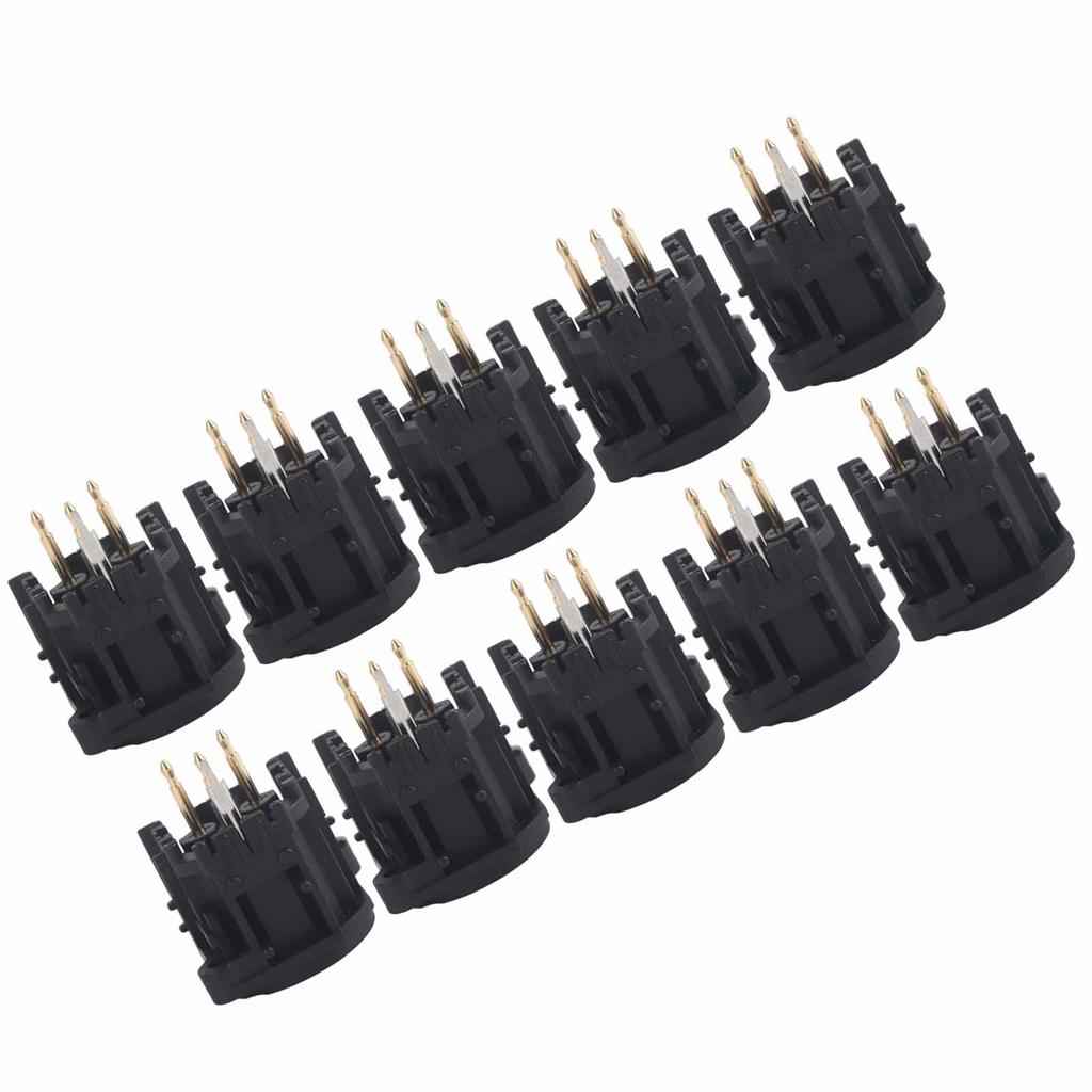 10pcs 3-Core XLR Male Socket Audio Connector Mount Chassis Gold-Plated Copper