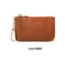 Top Grain Soft Cowhide Mini Zipper Wallet - Ultra-Thin Keychain Coin Purse