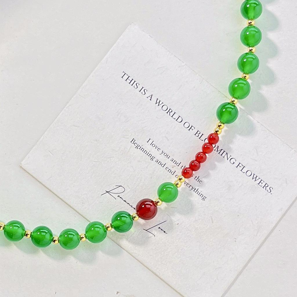 High Quality Natural Chalcedony Agate Design Necklace Sweater Chain