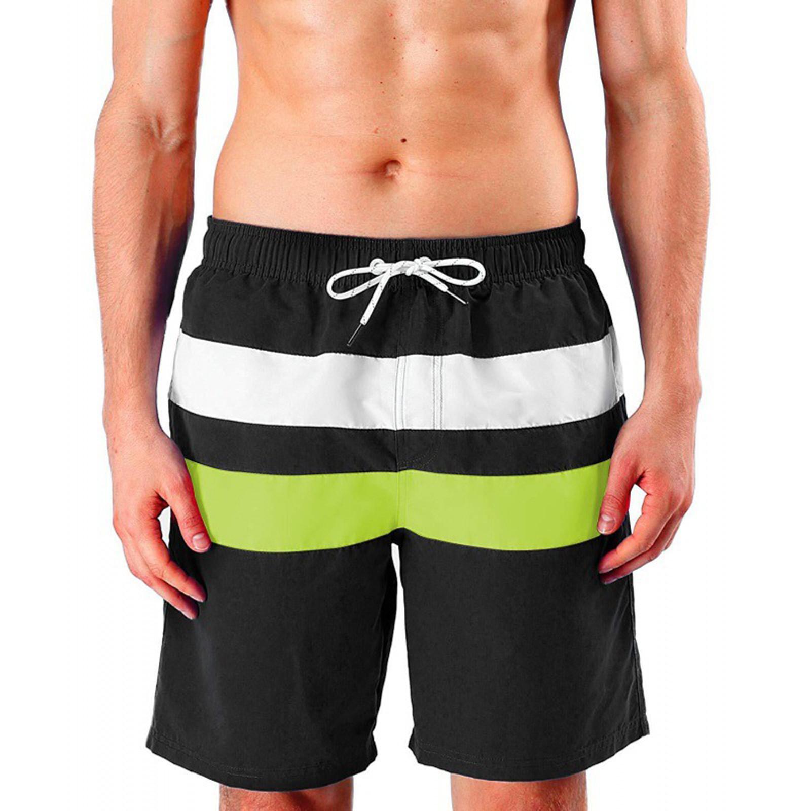 

Men s Summer Casual Stripe Beach Pants Sports Quick Dry Shorts Swimming trunks XXXL жовтий