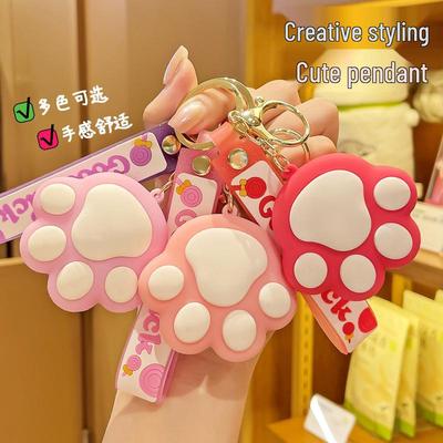Creative Cartoon Cat Paw Keychain - Cute & Exquisite Girly Car, Bag, or Backpack Pendant Gift