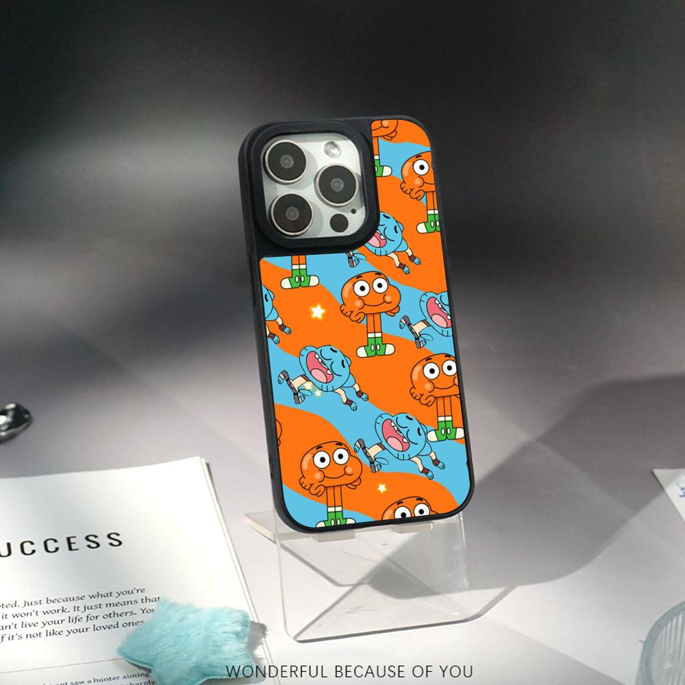 Cartoon Gumball Cute Poster Design Phone Case for iPhone 17 16 E 15 14 13 12 Pro Max Sheepskin Silver-edged Protective Case