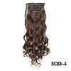 Long Curly Clip Hair Extension 16 Clips Synthetic Natural Hair Pieces for Women 7Pcs/Set 24Inch Ombre Blonde Red Black Fake Hair