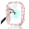 Bling Glass+Cover For Apple Watch 11 10 42mm 46mm Diamond Hard PC bumper+Screen Protector Case Iwatch Series 11 10 Accessories