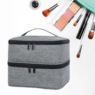 Bolsa de armazenamento de esmalte de 2 camadas com divisórias, comporta 30 frascos, para suprimentos femininos