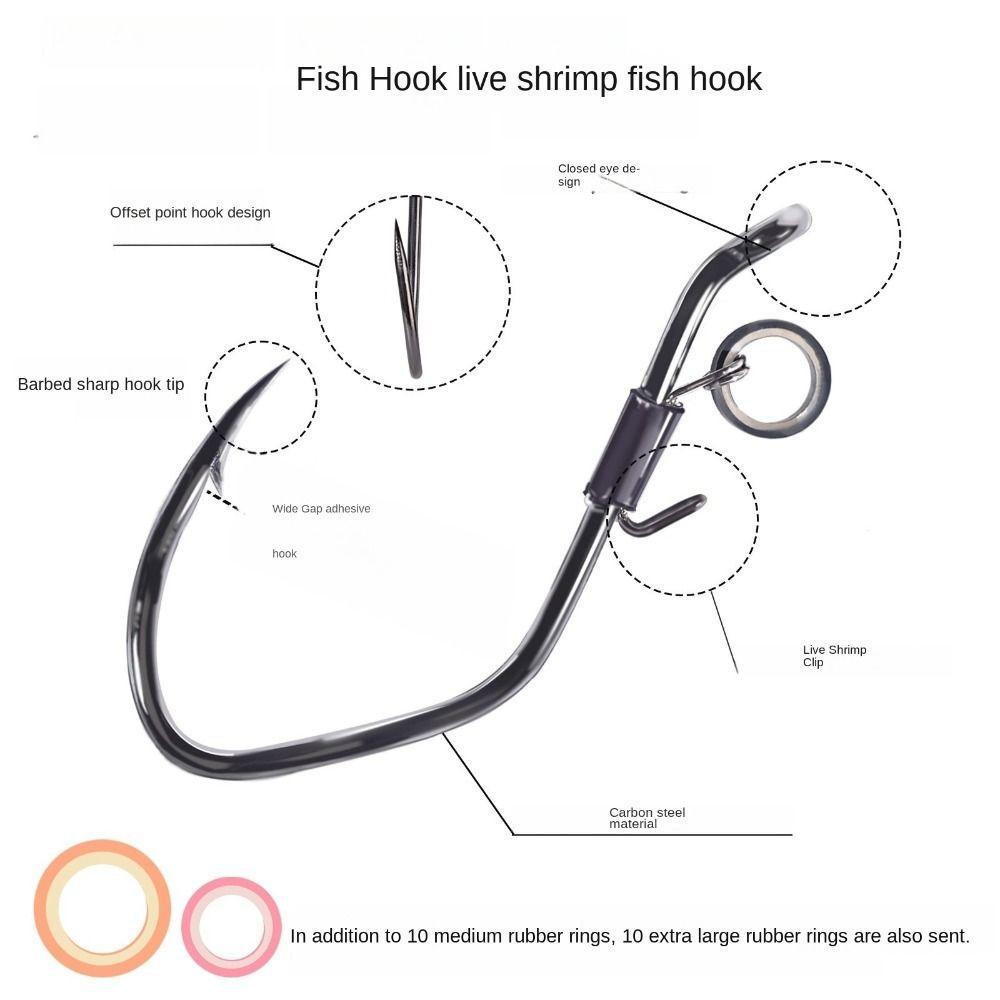 10pcs Wacky Weedless Worm High-carbon Steel Fishhook Wide Gap Hawksbill Single Hook  Sea Fishing