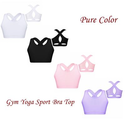 Top Deportivo con Sujetador U para Niñas, Sin Mangas, Diseño de Espalda con Ojal, A Prueba de Impactos para Correr, Gimnasio, Yoga y Otras Actividades
