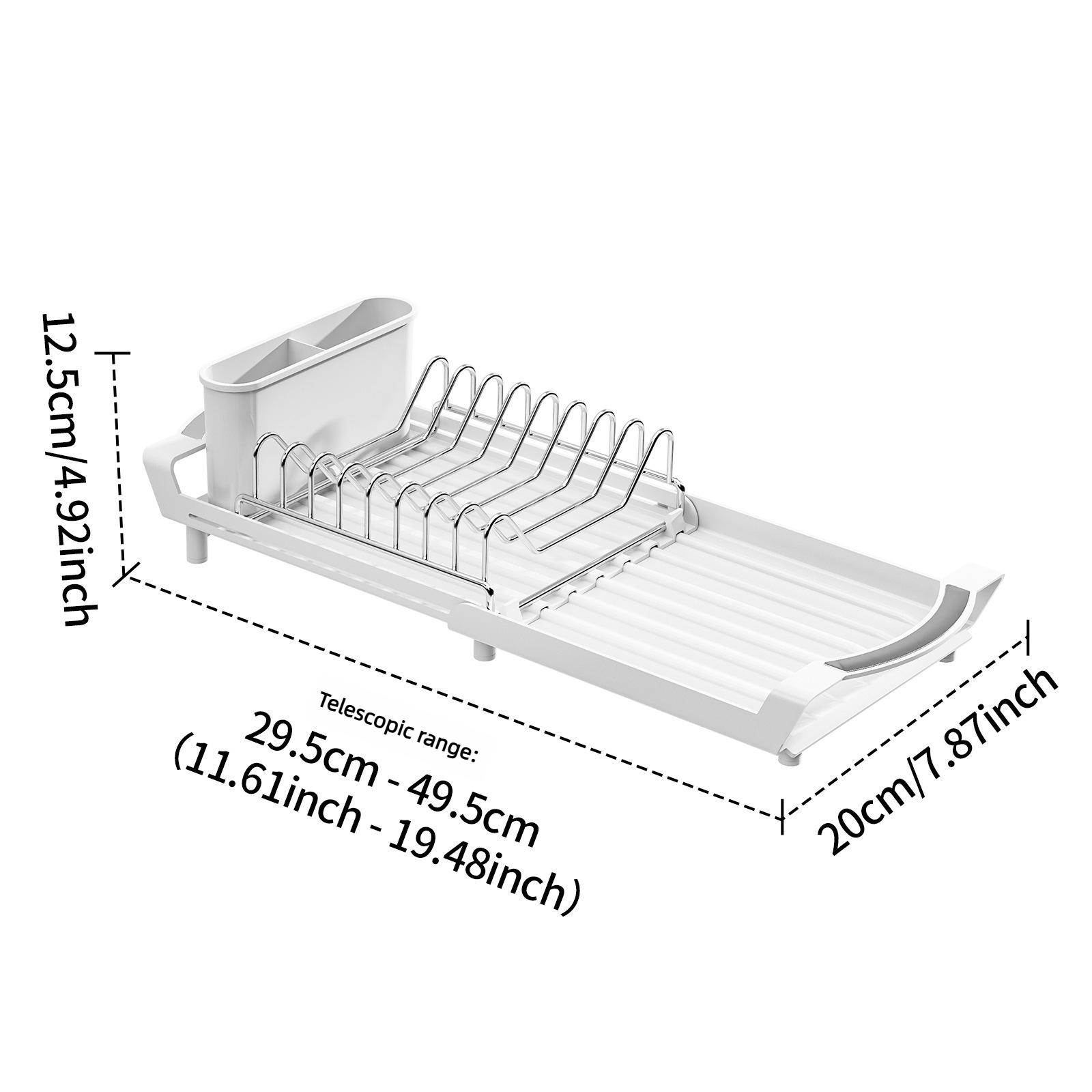 Expandable Dish Drying Rack Dish Organizer Fork Holder Kitchen Countertop Storage Organizer Space Saving Dish Storage Shelf белый 8430₽