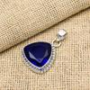 Blue Sapphire Lab-Created Gemstone 925 Sterling Silver  Jewelry Pendant Gift For Mom