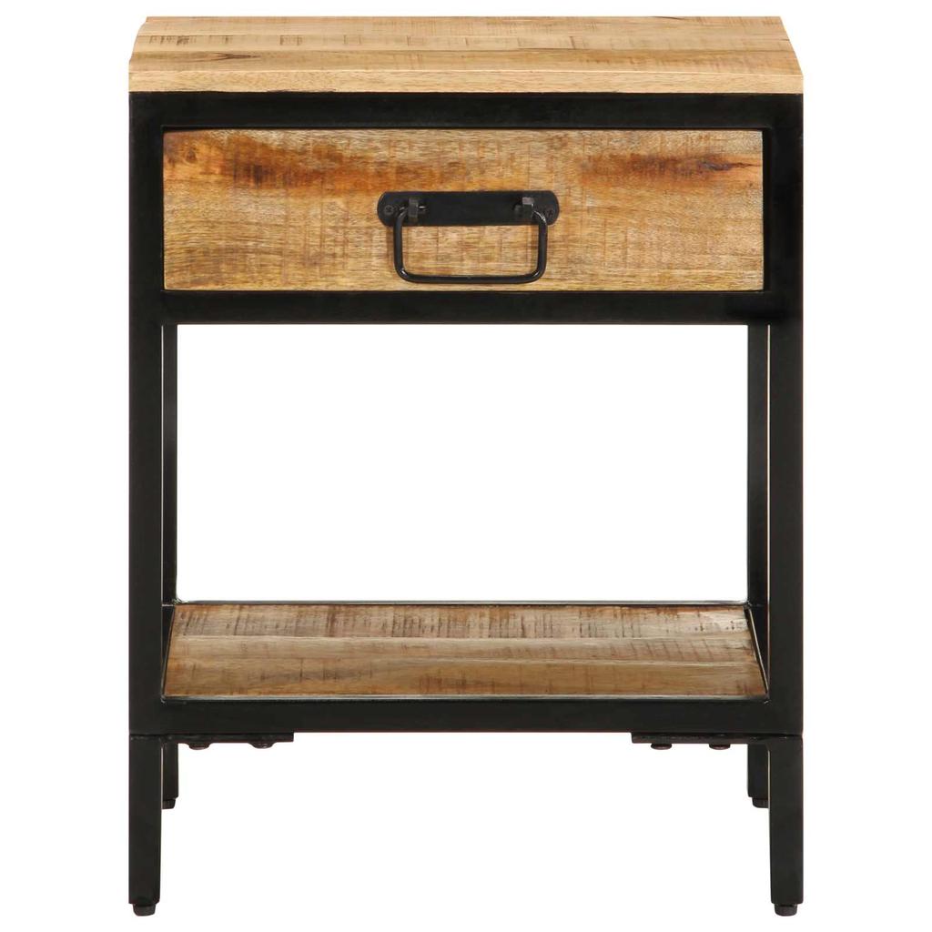 Nightstand Brown 40 x 35 x 50 cm Solid Mango Wood and Metal