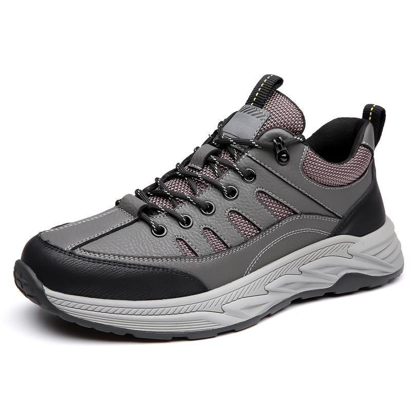 Sneakers Men's Autumn Casual Platform Cowhide Trendy Dad Shoes Outdoor Non-slip Lightweight Mountaineering Shoes