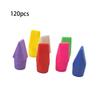 120 Pieces Color Random Universal Torch Head Pencil Erasers Erasing Too Replacement Pen Caps Stationery Accessories