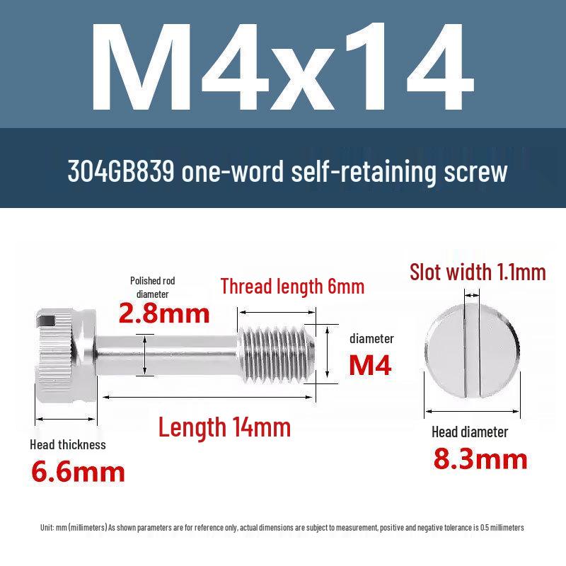 Yigu 304 Anti-Loosening Knurled Head Captive Screw with Anti-Slip Design