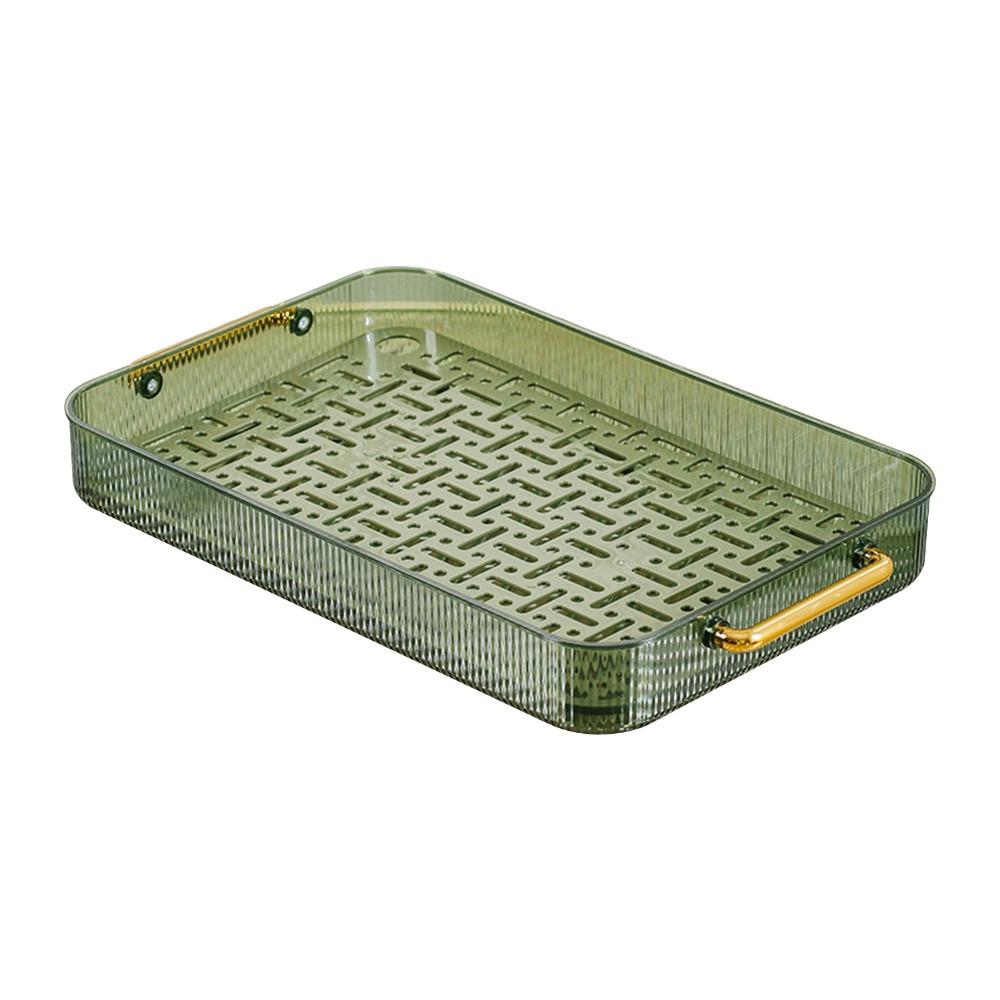 Double Layer Design Water Drainage Tea Tray With Handles Kitchen Counter Drain Board Coffee Table