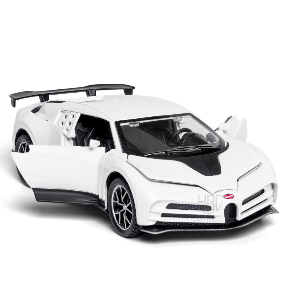 Modèle de voiture moulé sous pression Bugatti Centodieci, échelle 1/32, édition 110e anniversaire, véhicule jouet à tirer avec son et lumière pour enfants, collection pour tout-petits