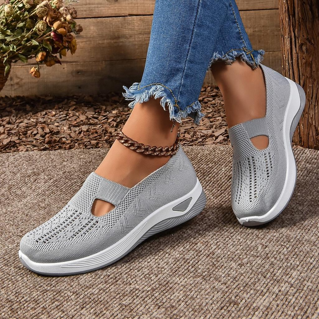 Fashion Women's Shoes Solid Color Breathable Sneakers Casual Sneaker Women's Summer Sneakers Low-top Knitted Casual Shoes Women Shoes