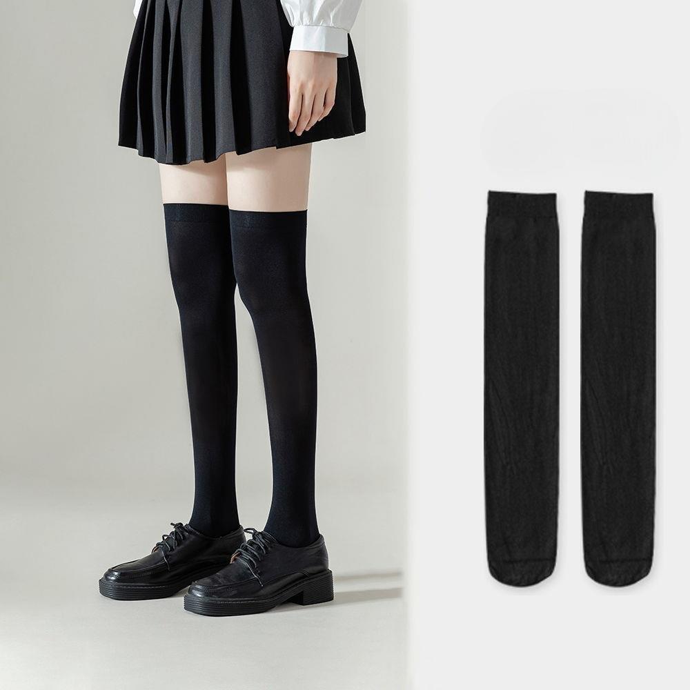 Velvet Low-pressure Calf Socks, Summer Thin Knee-high Socks for Slimming and Beautifying Legs, with Short Skirt Socks