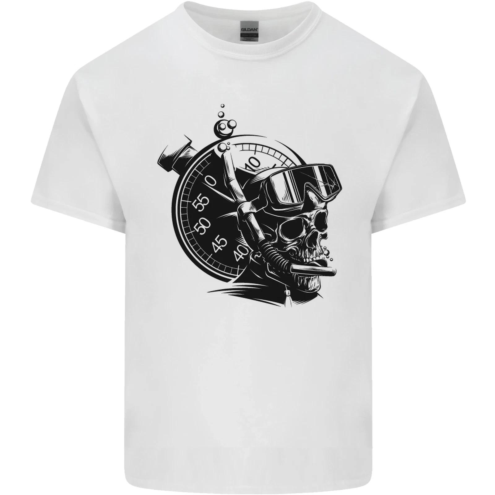 Scuba Diving Skull Diver Dive Deep Sea Kids T-Shirt Childrens M