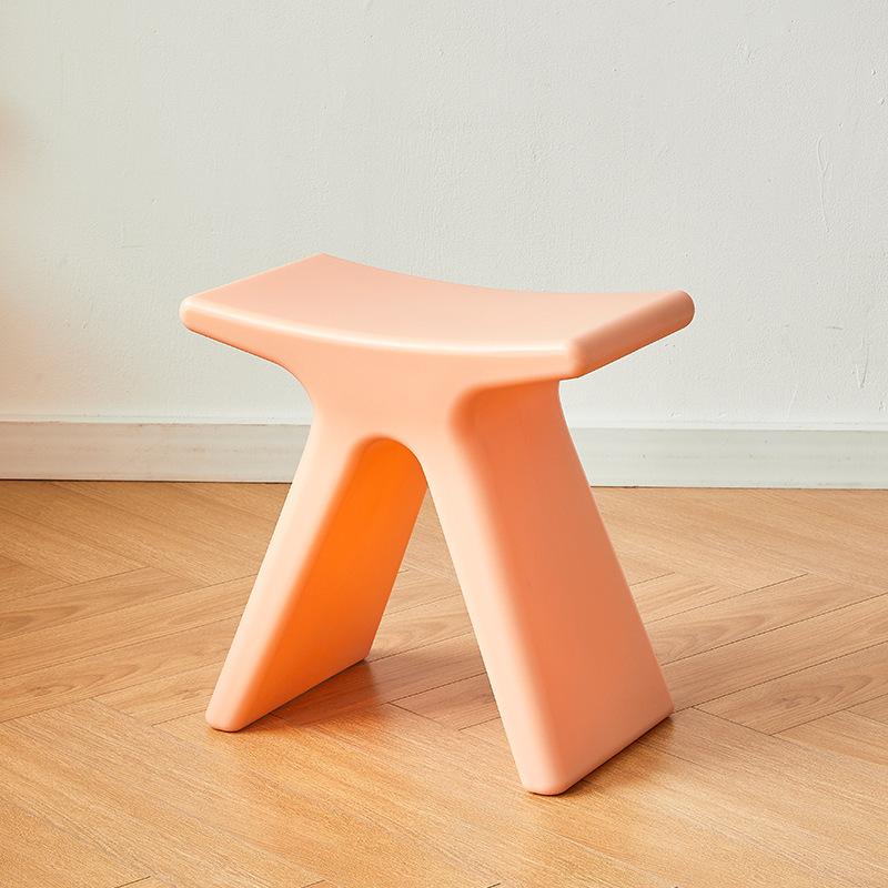 Nordic Plastic Living Room Stool Shoe Changing Bench Plastic Chair Vanity Chair Step Stool Portable Stool Space Saving Furniture