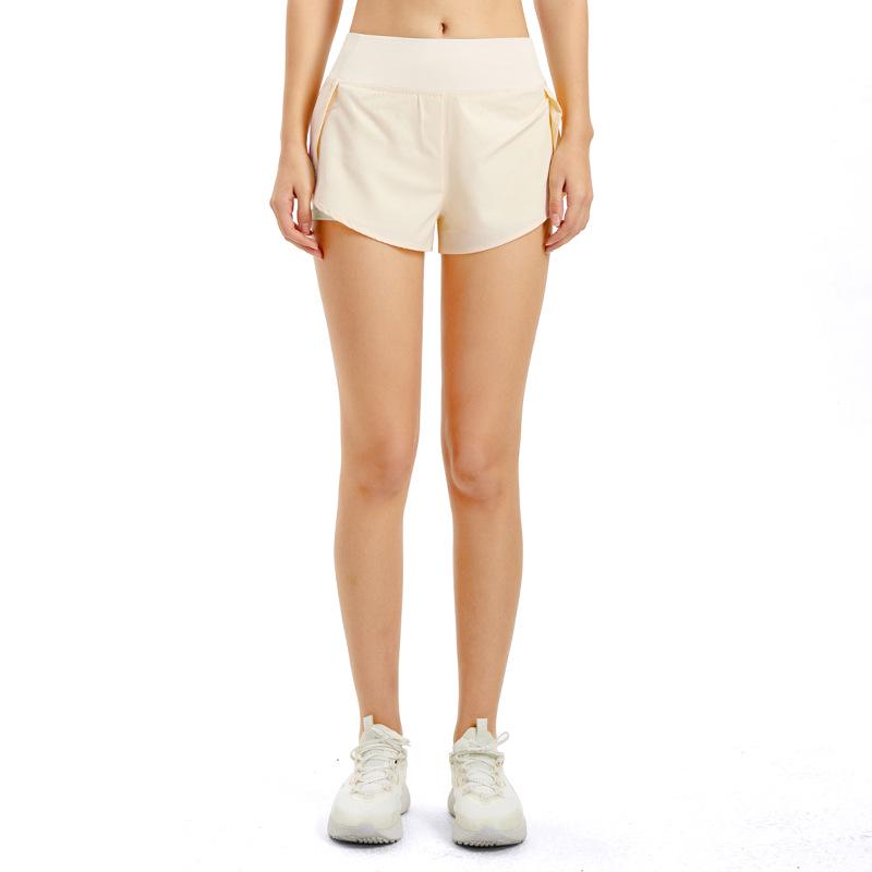 Women's Double-Layer Quick-Dry Sports Shorts: Anti-Exposure, Breathable, for Running, Yoga, Fitness.