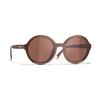 Chanel Temple Logo Round Sunglasses Men's Red