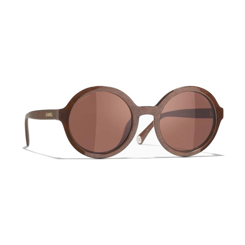 Chanel Temple Logo Round Sunglasses Men's Red