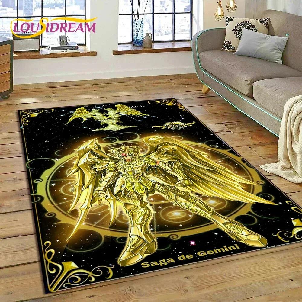 Cartoon Saint Seiya 3D Retro Anime Carpet Rug for Bedroom Living Room Home Sofa Decoration,Children Game Large Decor Floor Mat