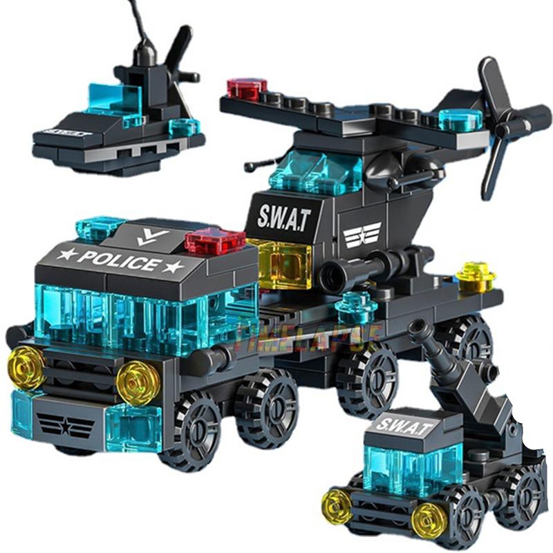 

6in1 NEW Special Police Tow Trucks Airplanes Car Mini Loader Classic Model Building Blocks Sets Bricks Toy City 2026