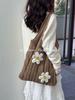 Hollow Hand-woven Bag Women's Leisure Large-capacity Straw Bag Seaside Vacation Shoulder Beach Bag Knitted Tote Bag