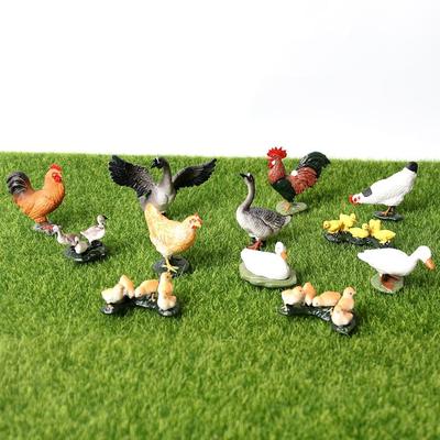 Realistische Plastik Bauernhoftiere Figuren Gans Ente Henne Huhn Küken Geflügel Tier Modelle Spielset 3 Stück für Kinder und Kleinkinder