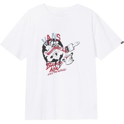 Vans Outdoor Sports Series Logo Print Round Neck Loose Short Sleeve T-Shirt Unisex Tops White VN0A7TQGWHT