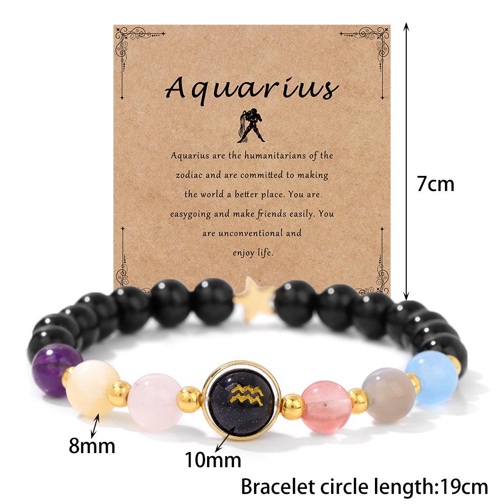 Zodiac Bracelet Bracelets Pisces Leo Virgo Colorful Stone African Beaded Bracelets Women Men Party Style Jewelry Gifts Bracelets