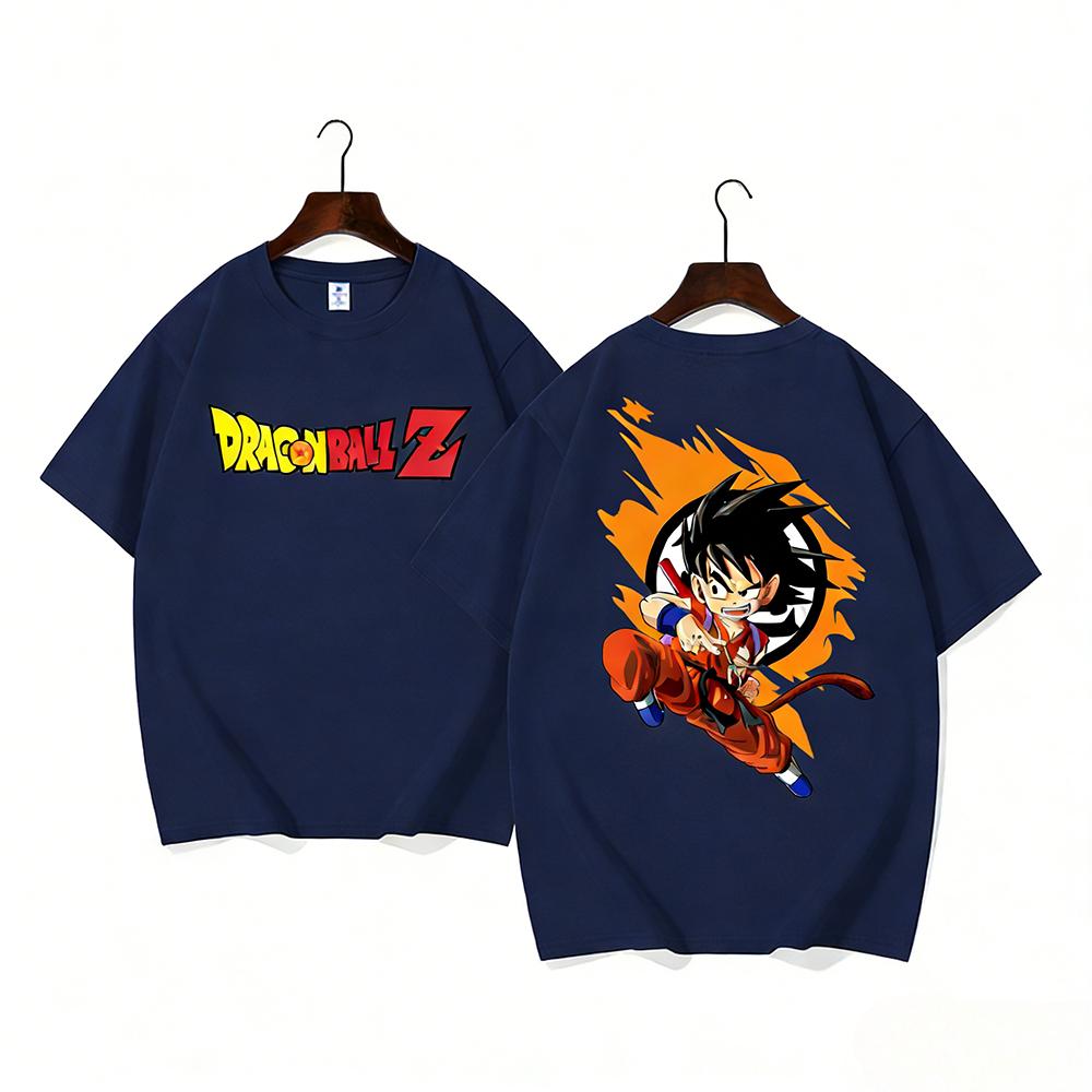 Japanese Anime Dragon Ball Goku Pure Cotton T-shirt for Summer Loose Top Teenage Fashion Dragon Ball Printed Short Sleeve