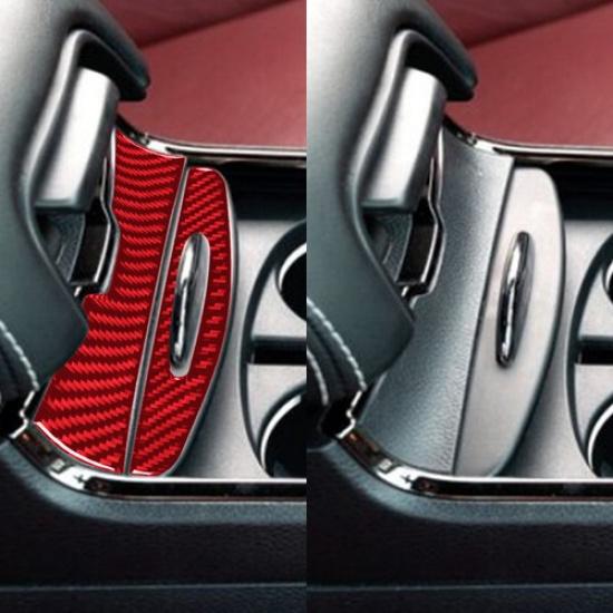 2pcs Bright Red Carbon Fiber Central Cup Hold Roller Lid Cover For Charger 15-22