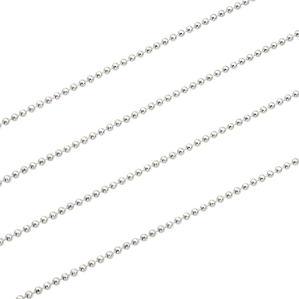 [Sears] Cut Ball Chain Necklace, Silver 925, 1.2mm Width, 60cm