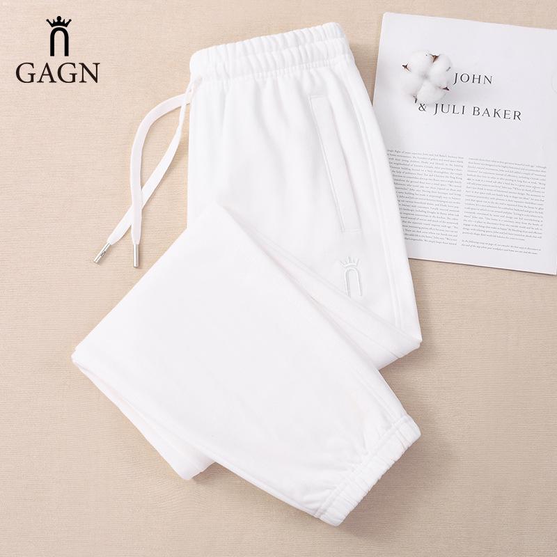 

2025 Women s White Sweatpants: Pure Cotton, Petite to Plus Size, Perfect for Spring and Autumn L