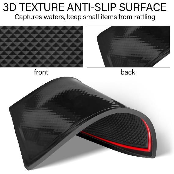 7Pcs Center Console Liners For  2024 2025 2026 Chevy Silverado/GMC Sierra 1500 &  Refreshed 1500 Models, Premium  Non-Slip Cup Holder Mats, Full