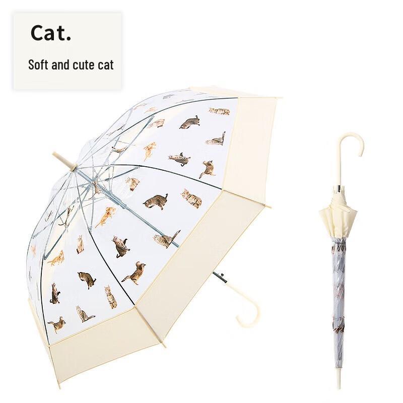 Tianwei Umbrella Cute Pet Print Transparent Straight Umbrella
