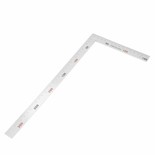 Stainless Steel Right Angle Ruler, 90 Degree Square, L-Shaped, Silver, Carpentry Tool, 90 Degree Angle Ruler, Measuring and Layout Tool, Double-Sided