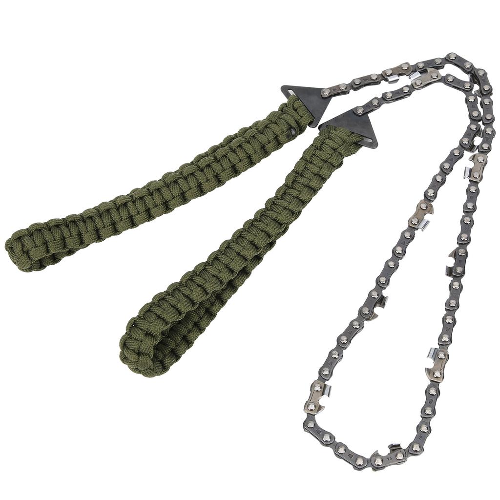 11 Teeth Chain Saw Outdoor Survival Stainless Steel Wire ket Chainsaw with Paracord Emergency Tool