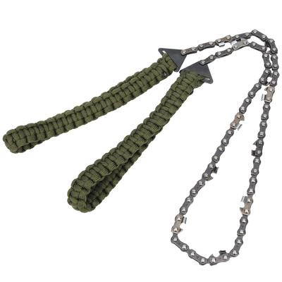 11 Teeth Chain Saw Outdoor Survival Stainless Steel Wire Pocket Chainsaw with Paracord Emergency Tool