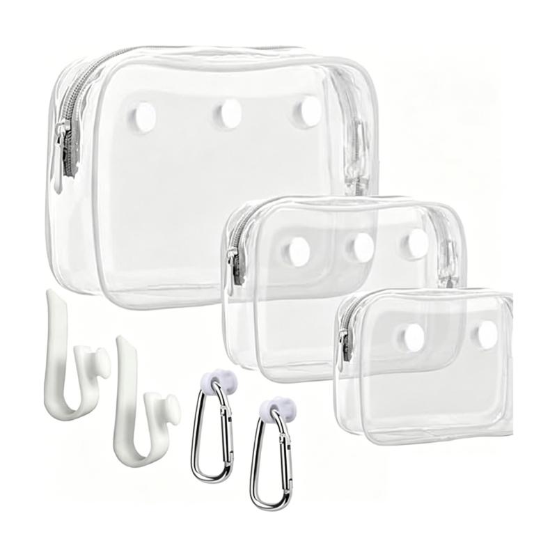 Waterproof PVC Clear Bag Insert Container Hook Accessories Key Holder for Beach Bag Gym And Travel Easy To Install