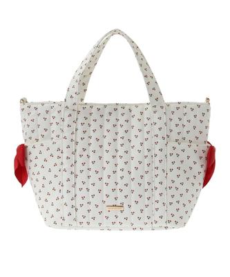 Maison de Fleur Cherry Print 2-Wege-Tragetasche, Damen, Elfenbein